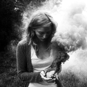 Girl with Smoke Bomb